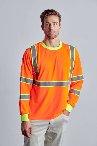 Class 3 Hi-Vis Long Sleeve Contrasted T-Shirts