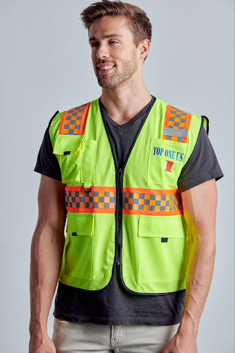 [Open-Pack] Class 3 Hi-Vis Multi Pocket Printed Vest