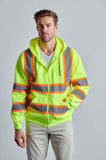 Class 3 Hi-Vis Full Zipper Hoodie