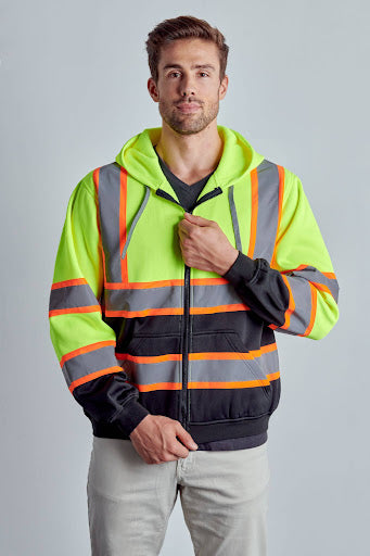 Class 3 Hi-Vis Full Zipper Hoodie