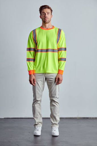 Class 3 Hi-Vis Long Sleeve Contrasted T-Shirts