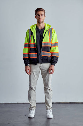 [Open-Pack] Class 3 Hi-Vis Full Zipper Hoodie