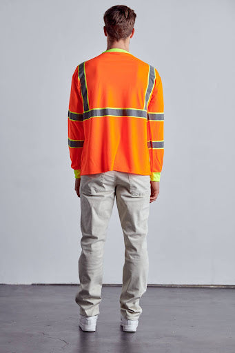 Class 3 Hi-Vis Long Sleeve Contrasted T-Shirts