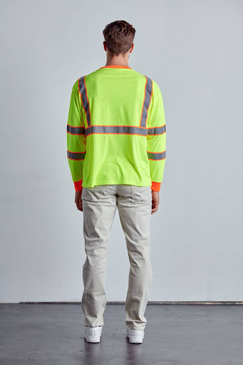 Class 3 Hi-Vis Long Sleeve Contrasted T-Shirts